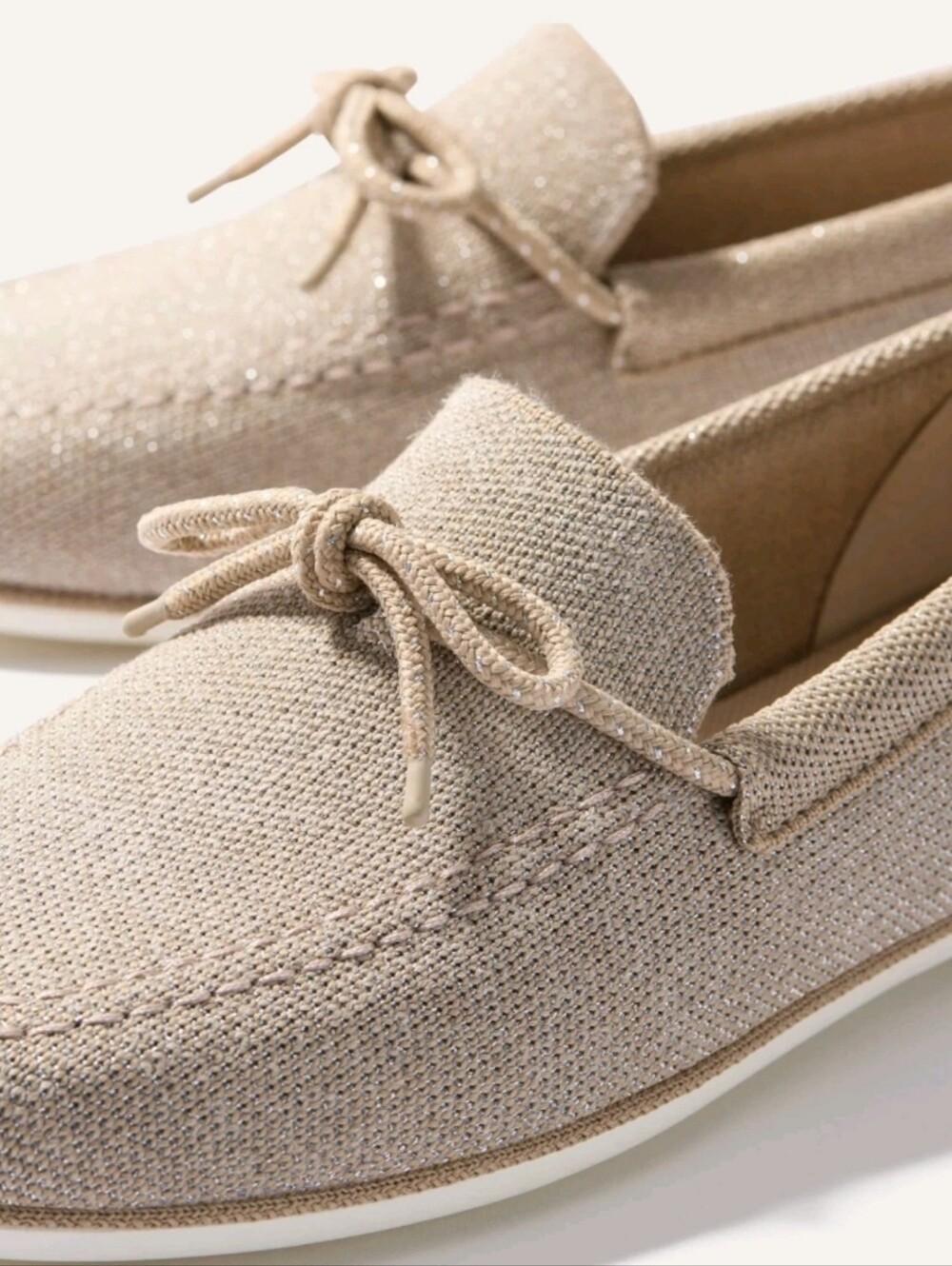 Rothy's The Boat Shoes In Shimmery Sand Slip On - Picture 14 of 15